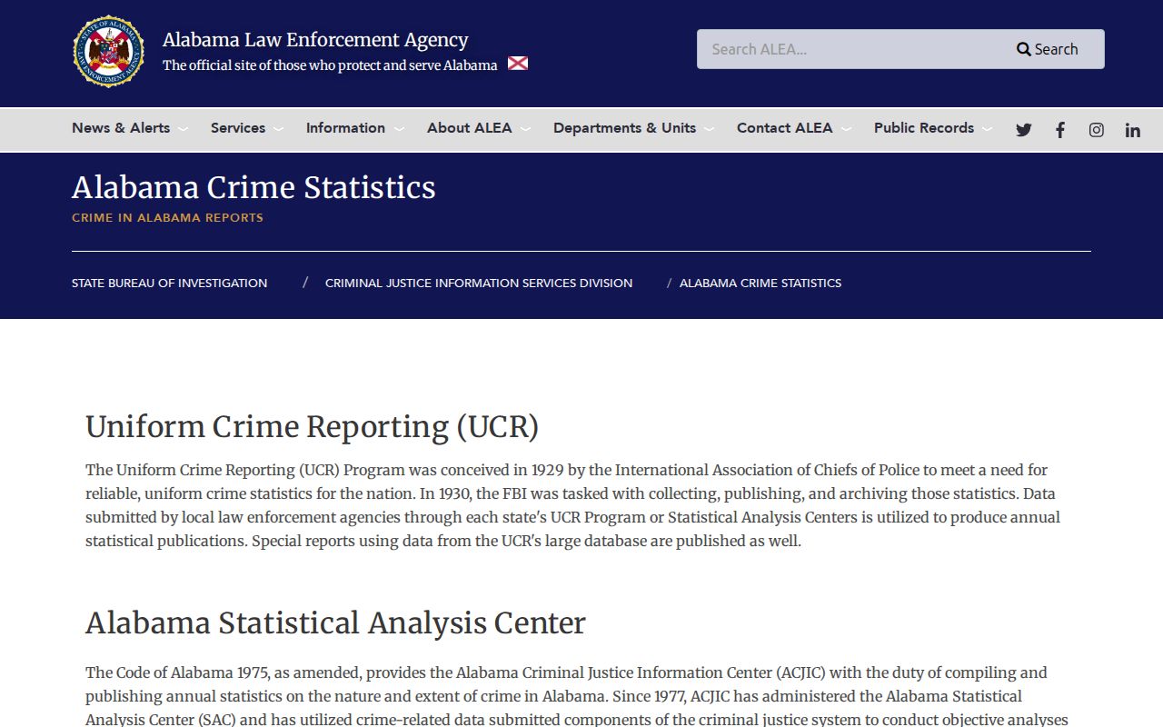 ALEA crime statistics context for Fayette County criminal records