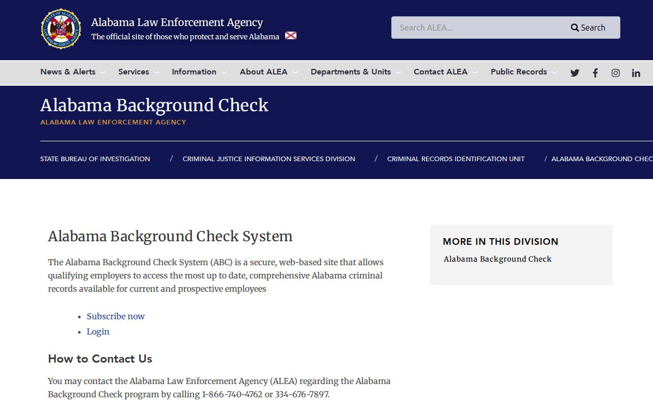 ALEA official background check information for Fayette County criminal history