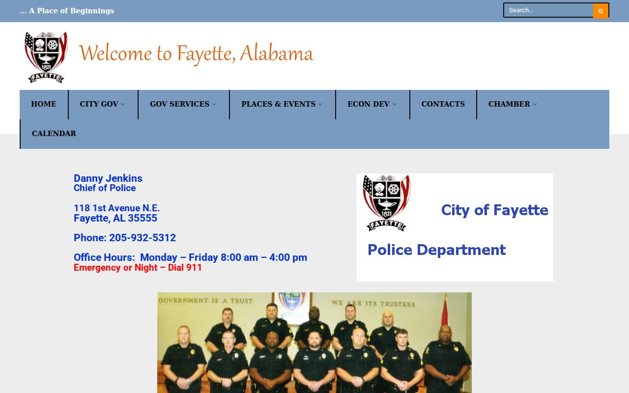 Fayette Police Department source for Fayette criminal records